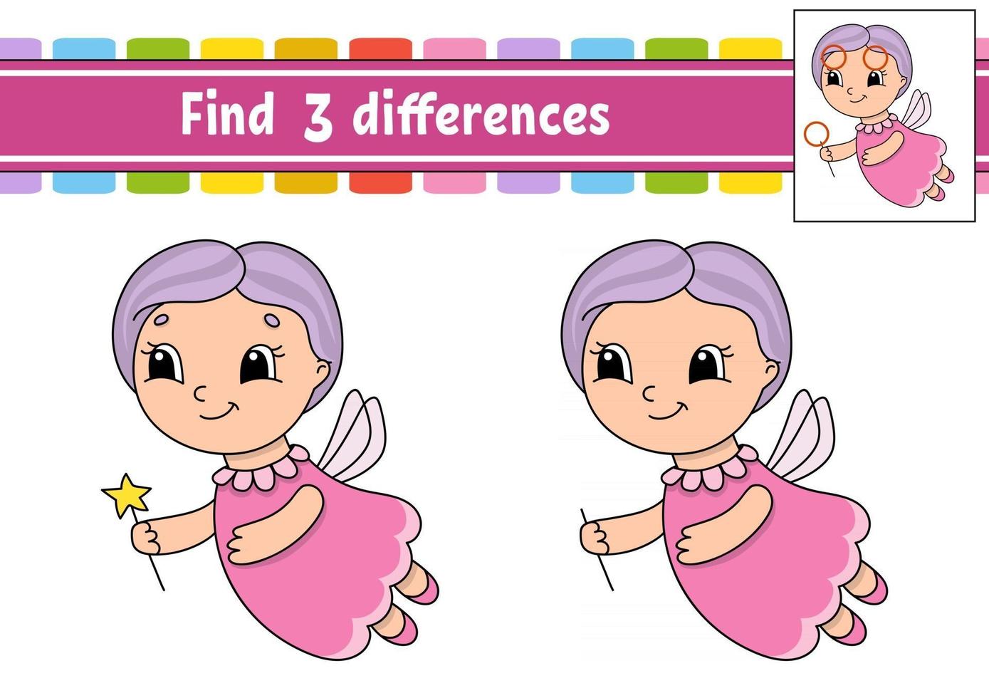 encontrar diferencias. hoja de trabajo de desarrollo educativo. página de actividad. juego para niños. Ilustración de vector aislado en estilo de dibujos animados lindo.