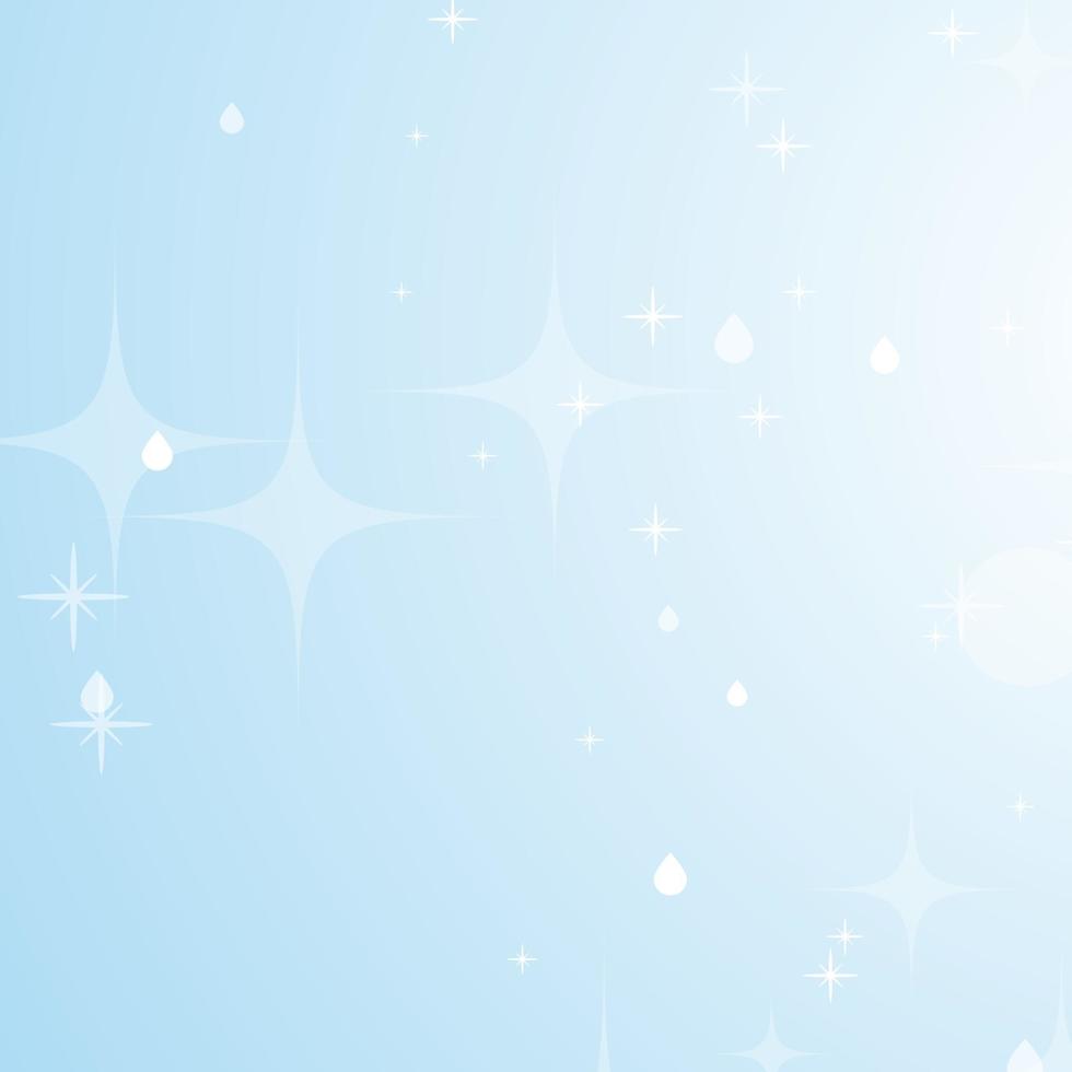 Light blue abstract background with stars and bokeh. Beautiful sky. Simple flat vector illustration.