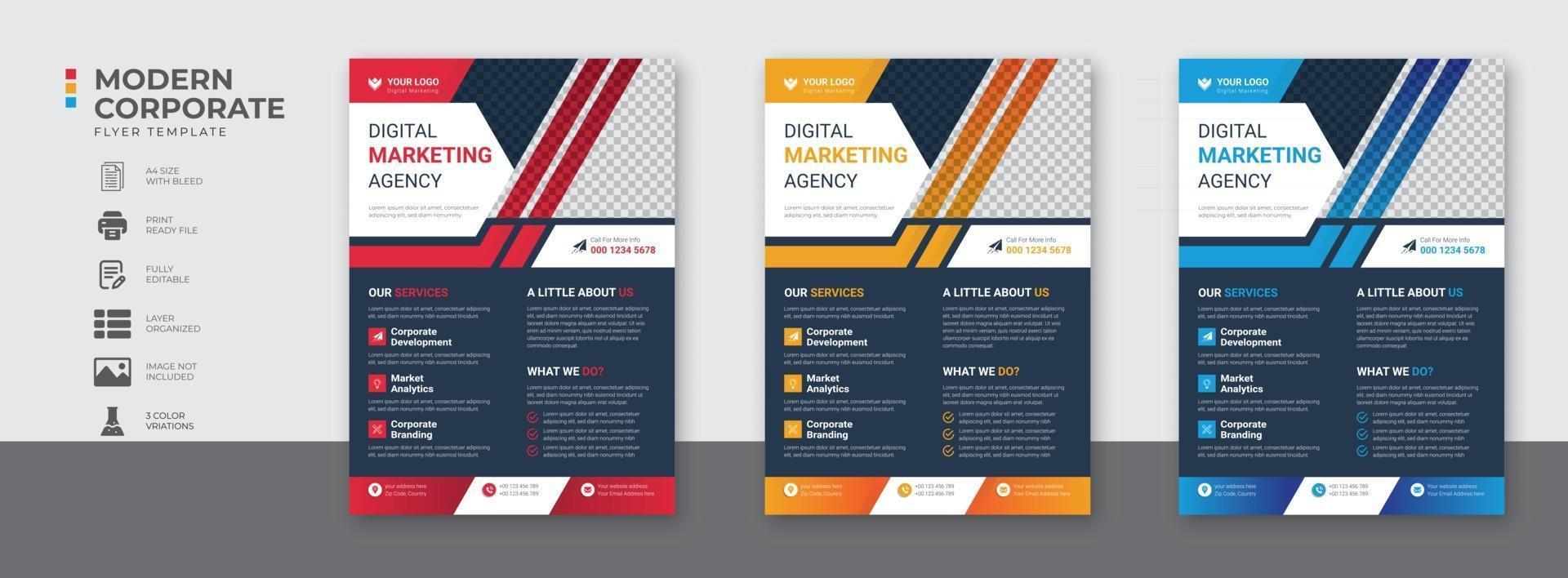 Creative corporate and business flyer brochure template design vector