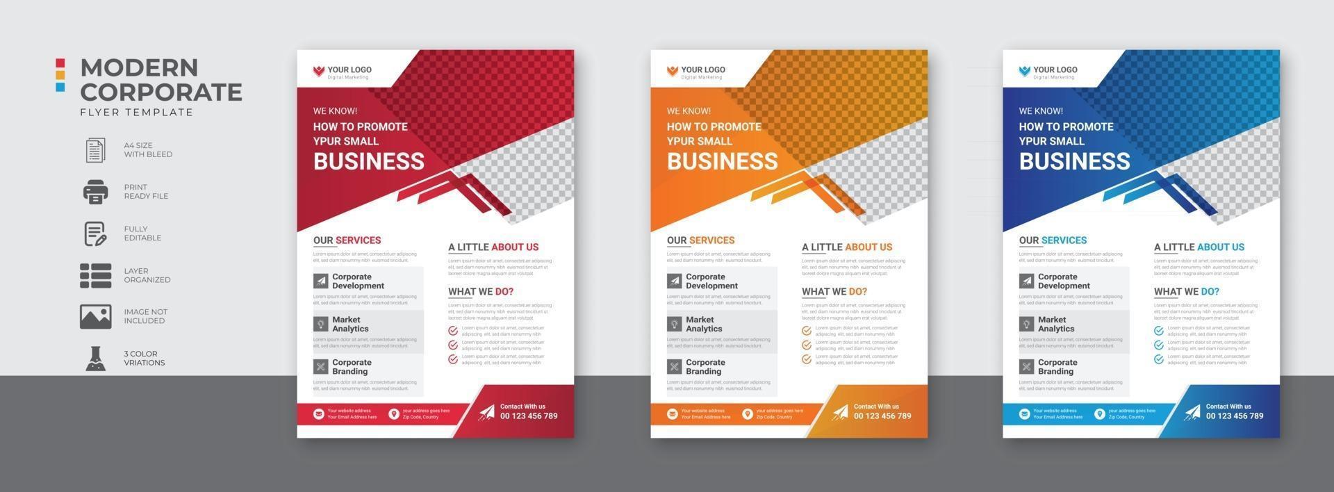 Creative corporate and business flyer brochure template design vector