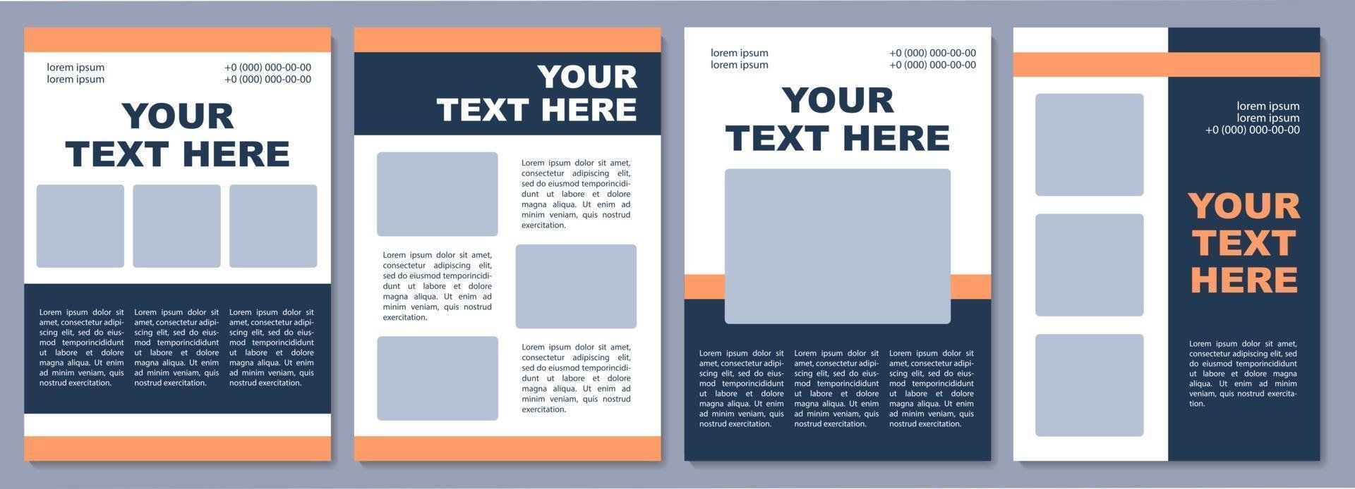 Business proposal brochure template. Marketing material. Flyer, booklet, leaflet print, cover design with copy space. Your text here. Vector layouts for magazines, annual reports, advertising posters