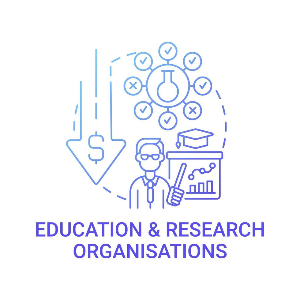 Education and research organizations concept icon. Providing opportunities abstract idea thin line illustration. Raising donations for educational projects. Vector isolated outline color drawing