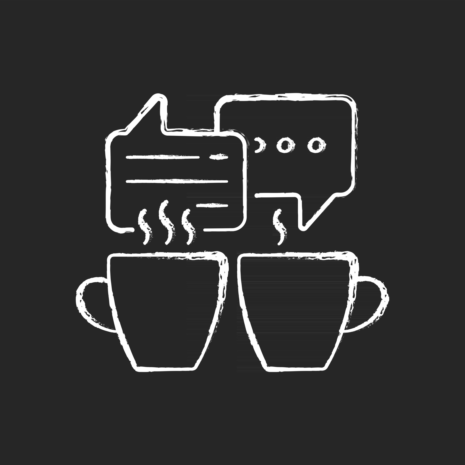 Friends support chalk white icon on black background Friendly help assistance Friendship compassion and solidarity Interpersonal relationship Isolated vector chalkboard illustration Stock Image VectorGrove Royalty Free Vector Images with