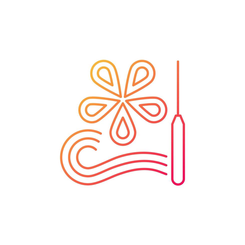 Paper quilling gradient linear vector icon. Creating decorative designs. Using slotted tool. Paper filigree. Thin line color symbols. Modern style pictogram. Vector isolated outline drawing