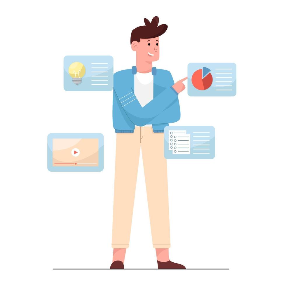 Man starting business online vector