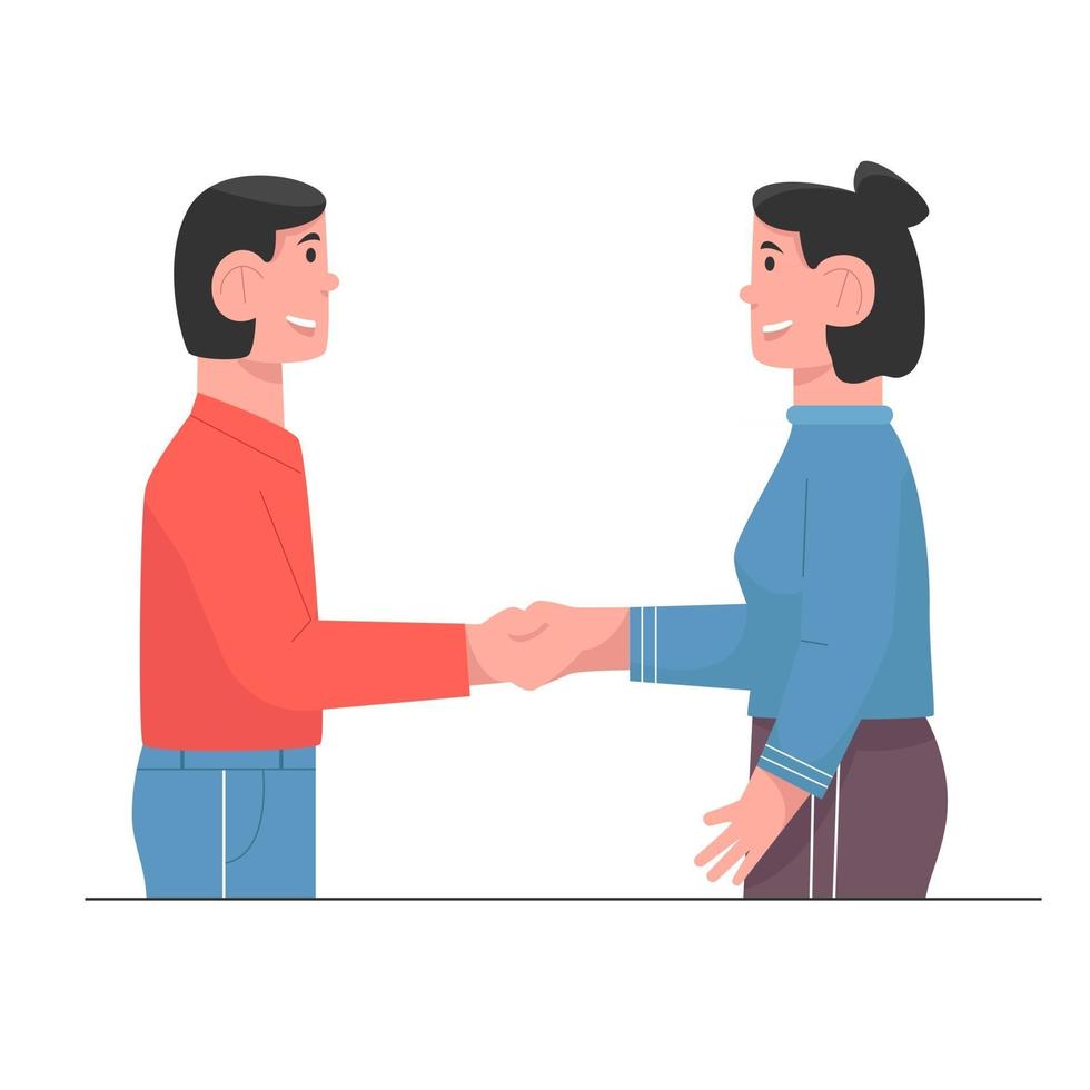 Two business partners handshaking vector