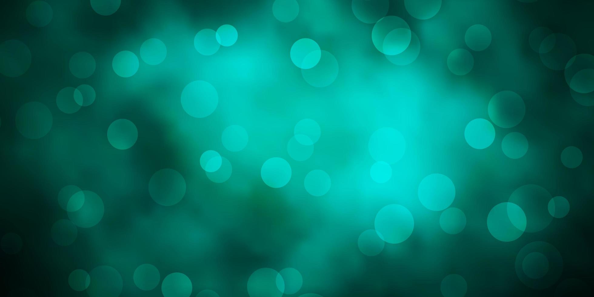 Dark Green vector background with bubbles.