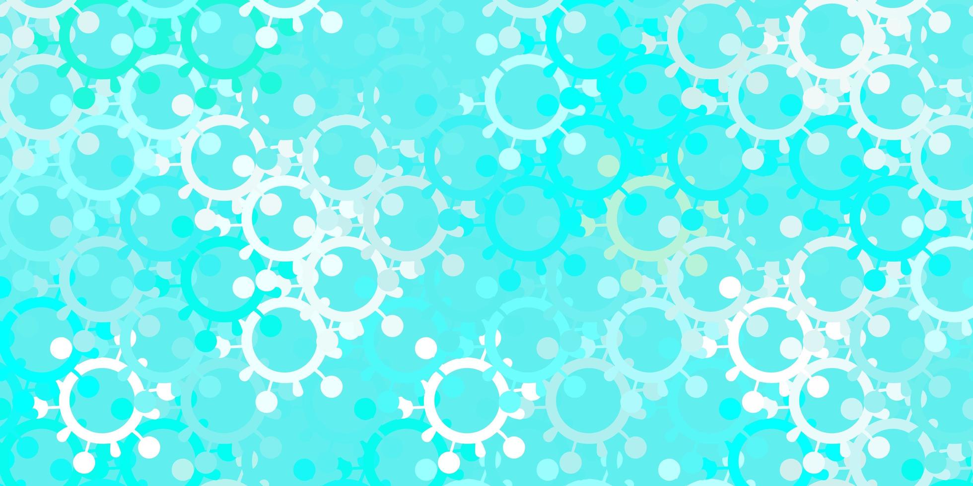 Light Blue, Green vector pattern with coronavirus elements.