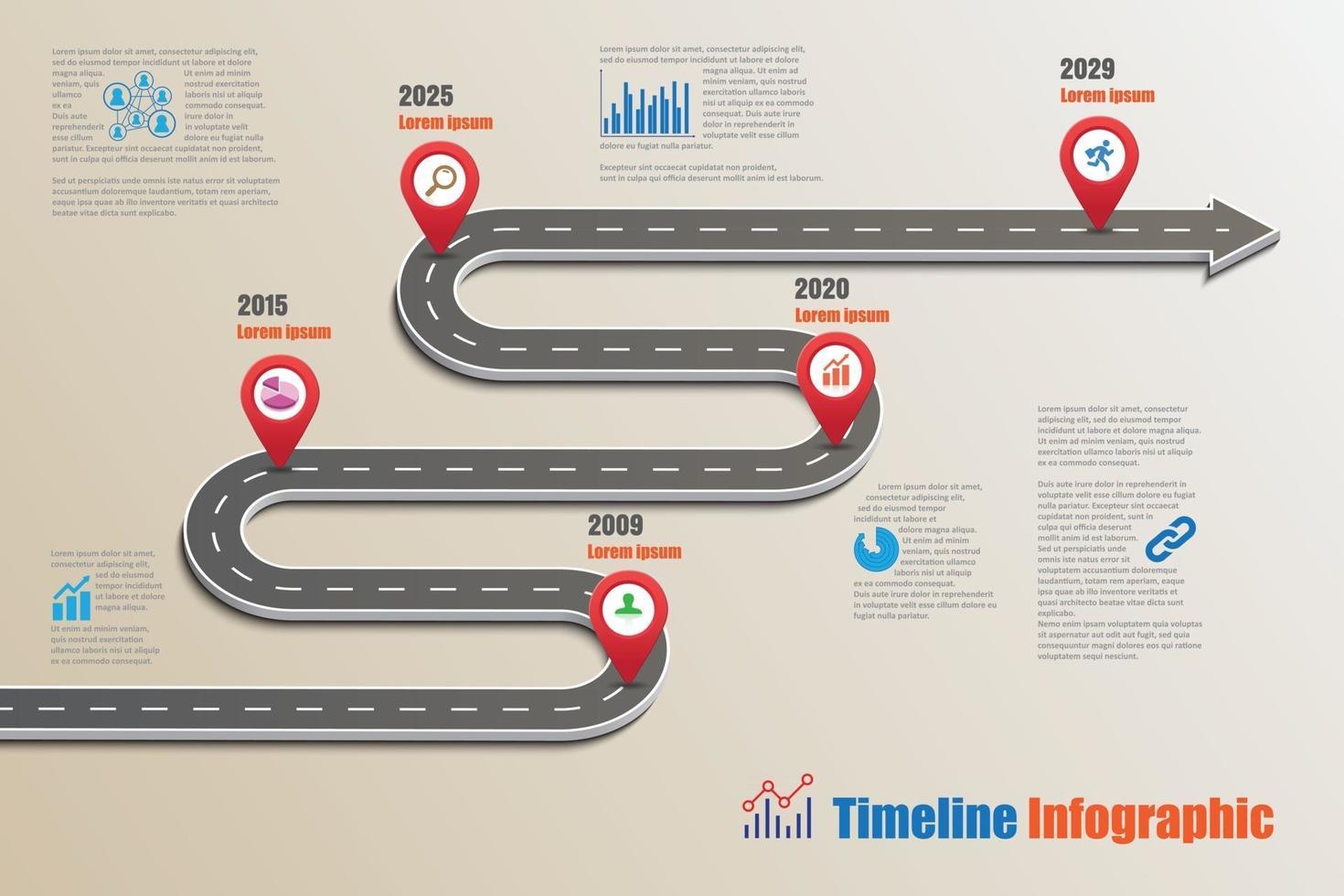 Business roadmap timeline infographic icons designed for abstract background template element modern diagram process web pages technology digital marketing data presentation chart Vector illustration