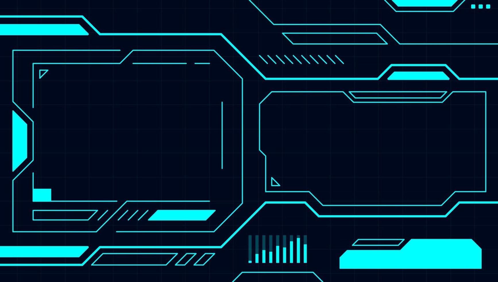 panel de control azul interfaz de tecnología abstracta hud. vector