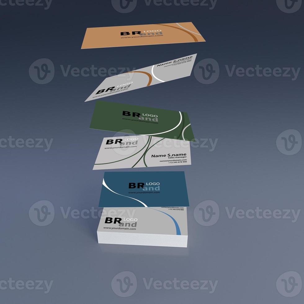 3d rendering of many layers name card photo