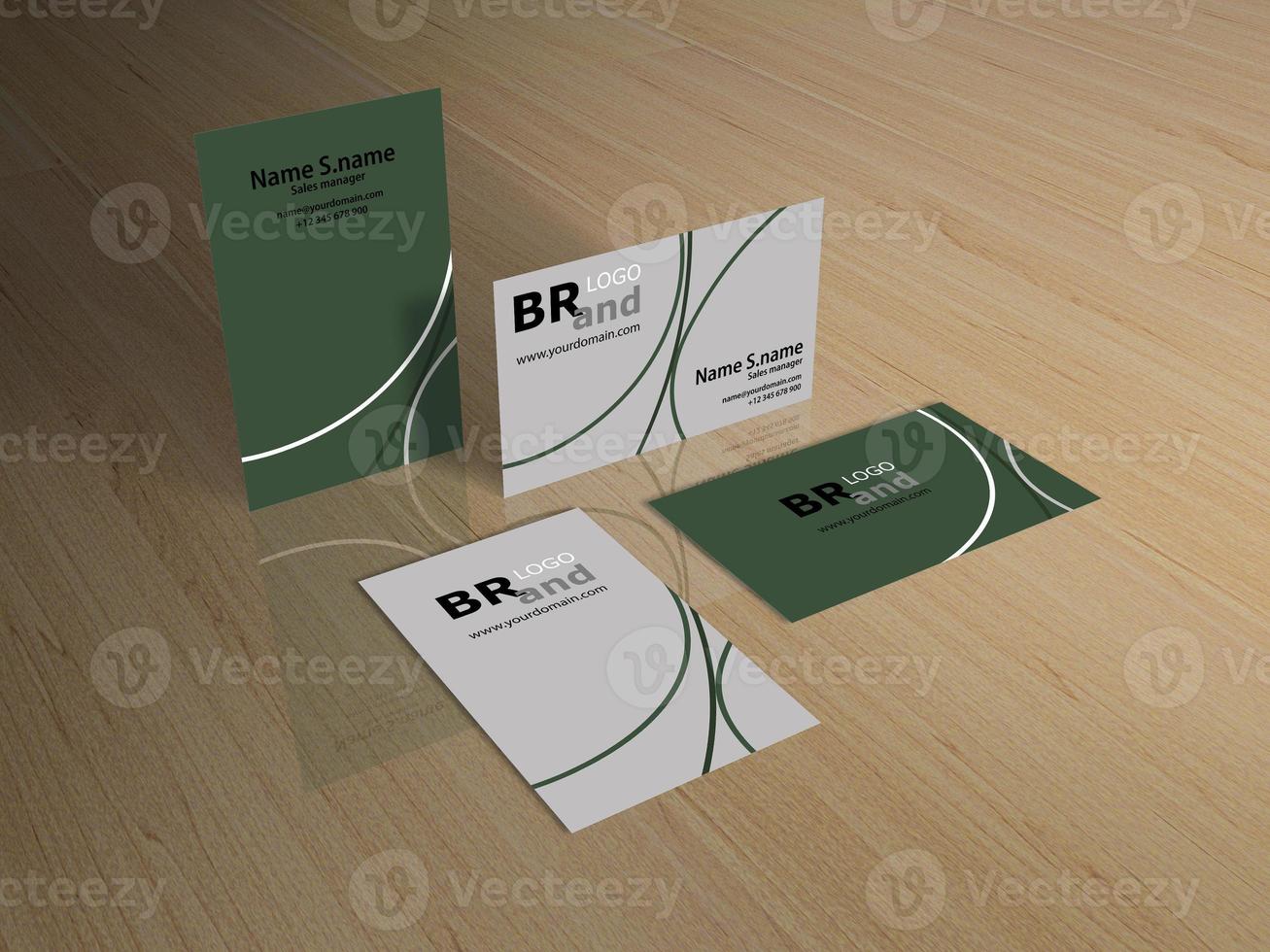 3d rendering of many layers name card photo