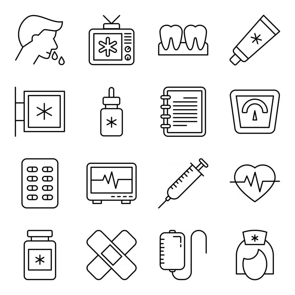 Pack of Coronavirus Linear Icons vector