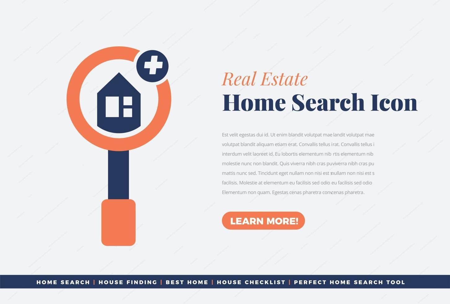 real estate home search icon design vector