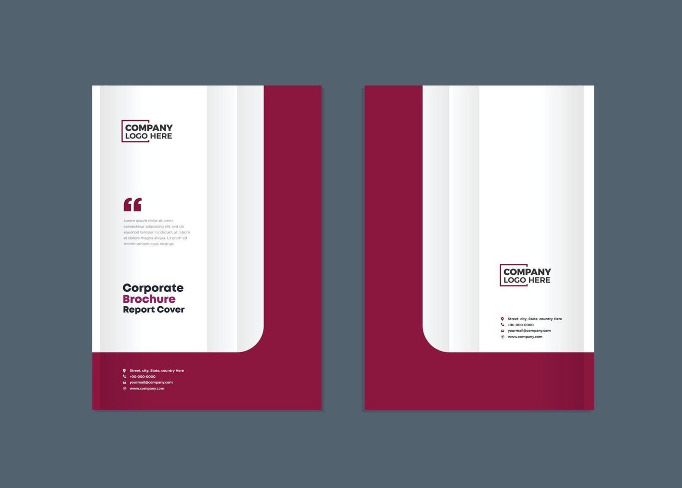 Business Brochure Cover Design or Annual Report and Company Profile Cover or Booklet and Catalog Cover vector