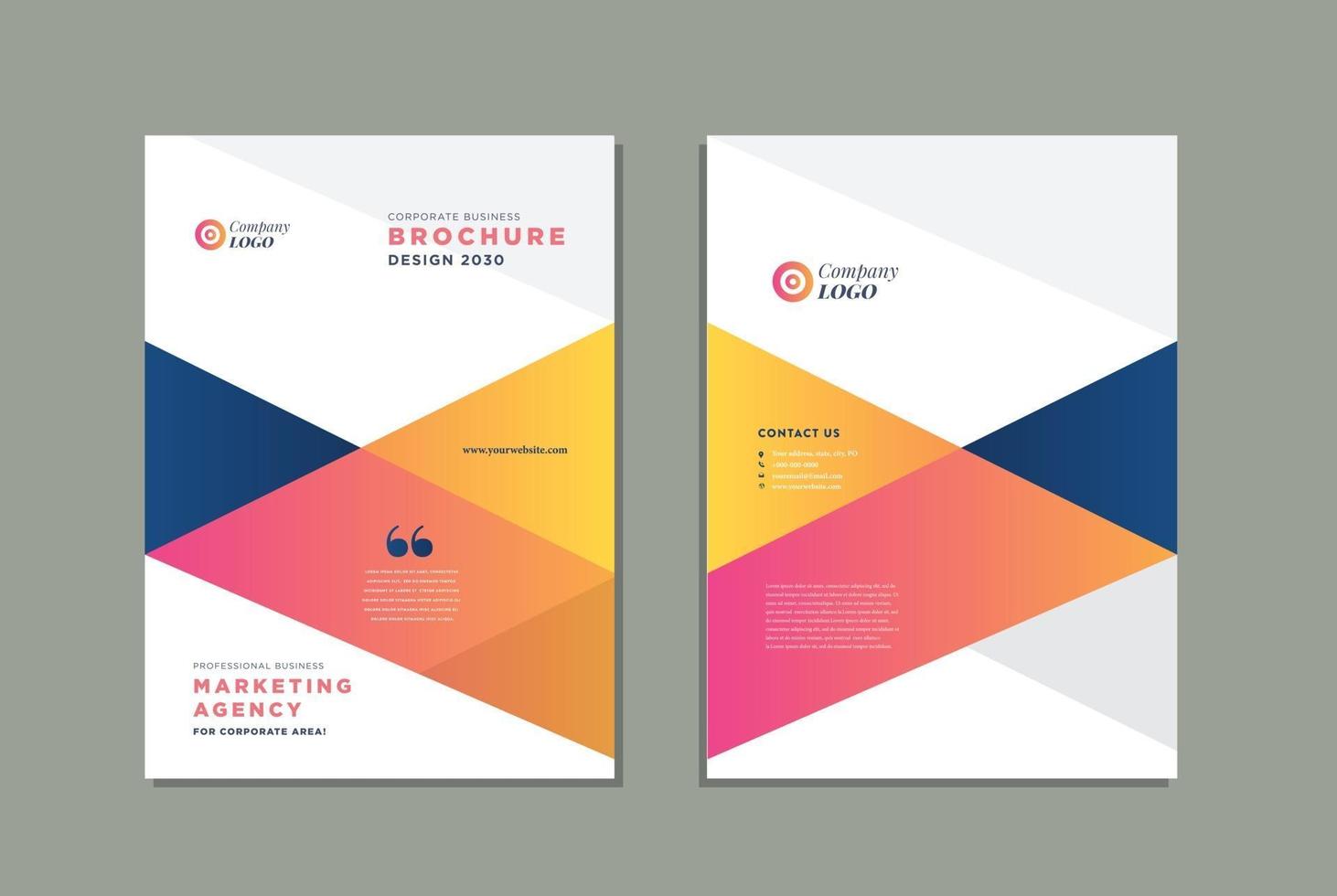 Business Brochure Cover Design or Annual Report and Company Profile Cover or Booklet and Catalog Cover vector
