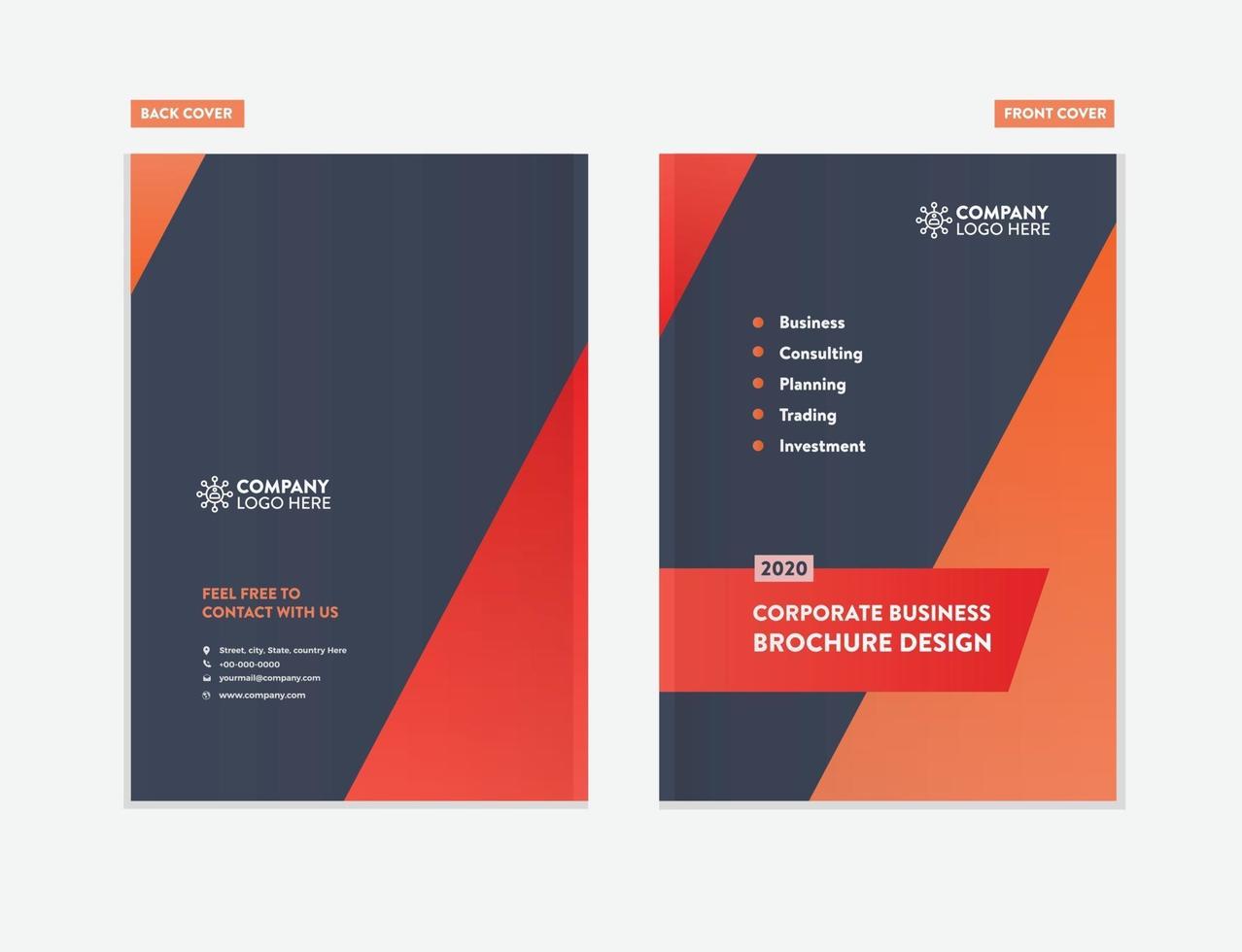 Business Brochure Cover Design or Annual Report and Company Profile Cover or Booklet and Catalog Cover vector