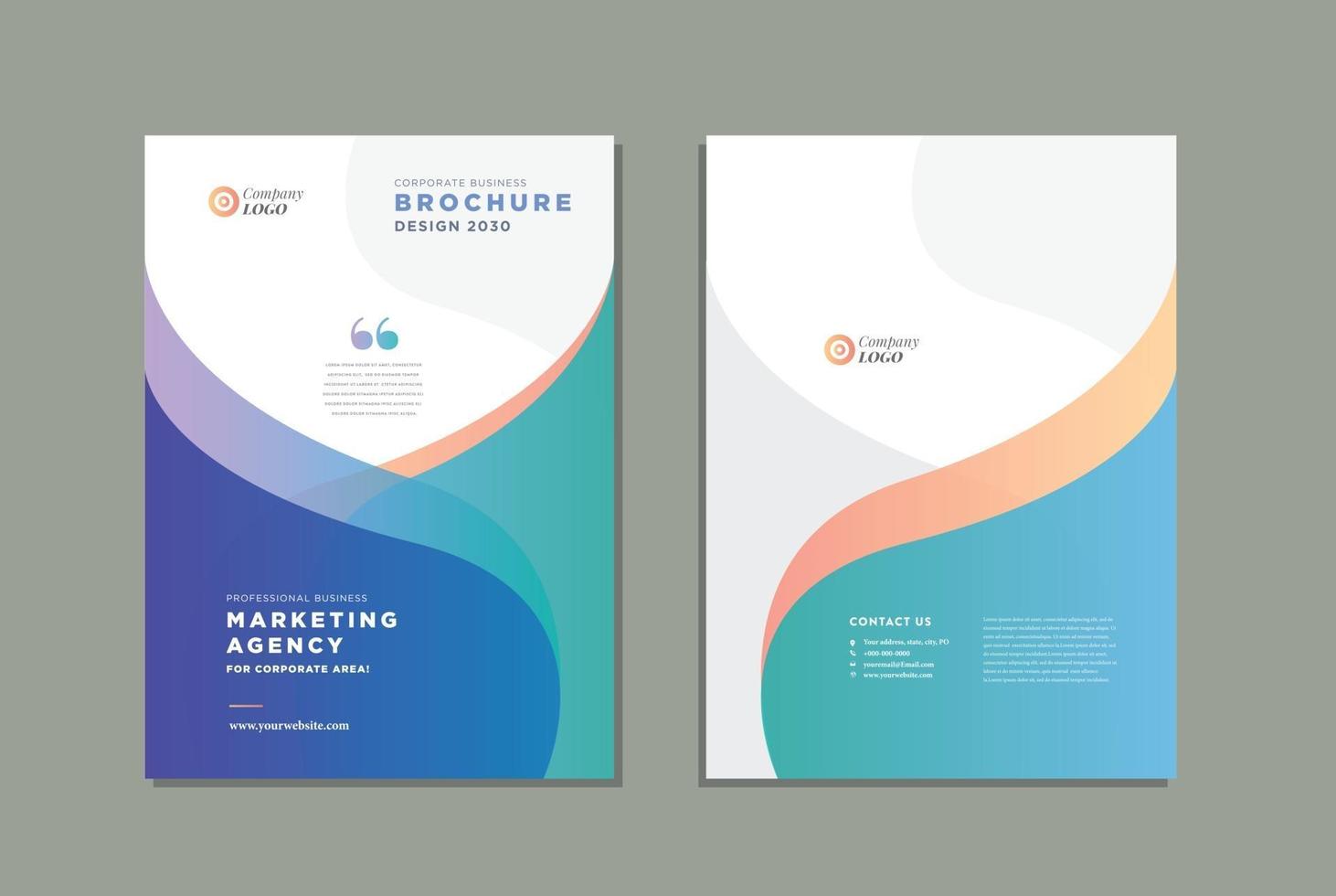 Business Brochure Cover Design or Annual Report and Company Profile Cover or Booklet and Catalog Cover vector
