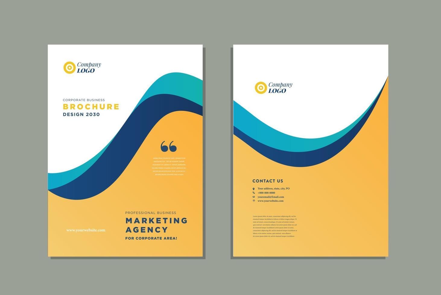 Business Brochure Cover Design or Annual Report and Company Profile Cover or Booklet and Catalog Cover vector