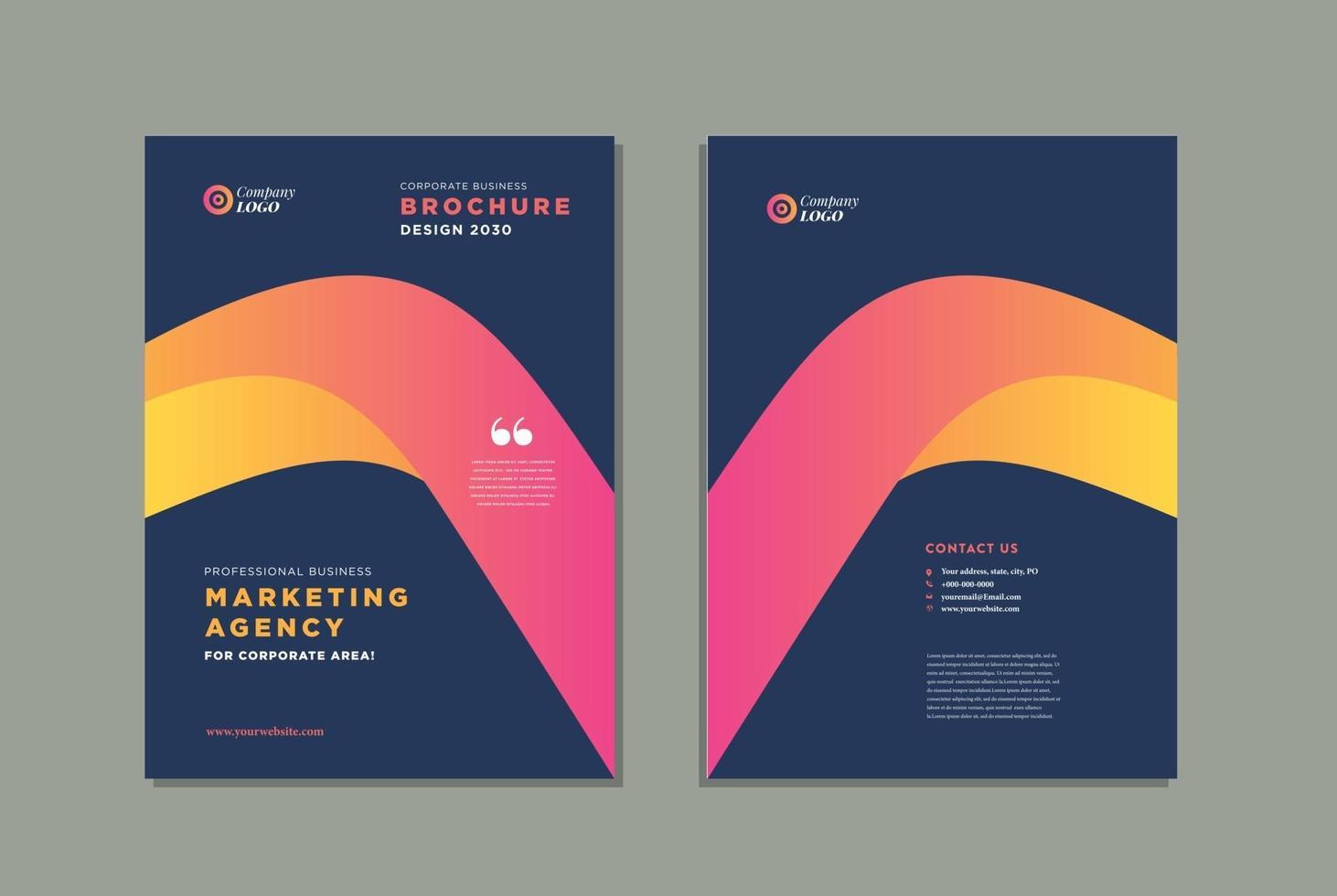 Business Brochure Cover Design or Annual Report and Company Profile Cover or Booklet and Catalog Cover vector