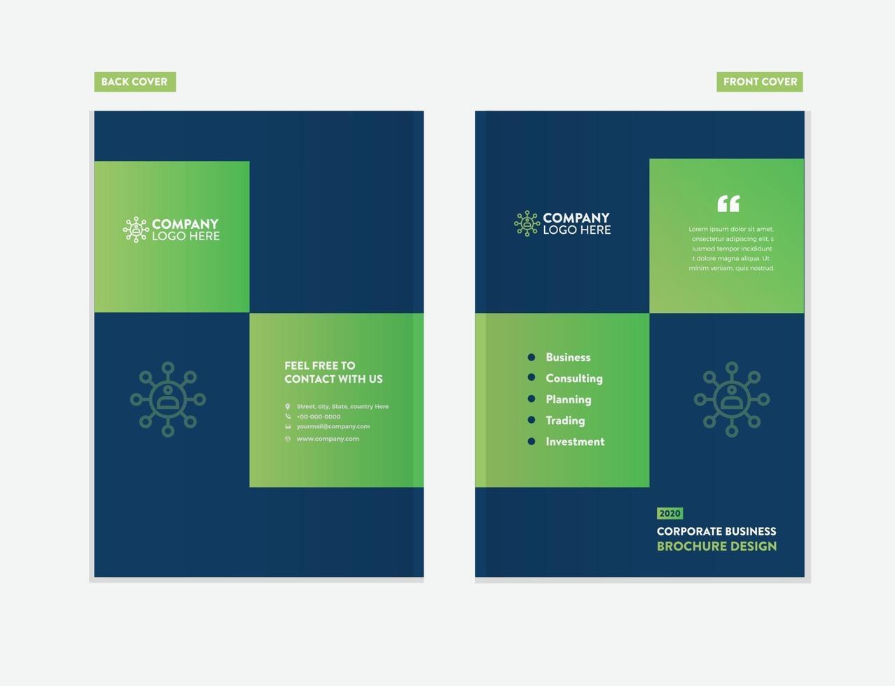 Business Brochure Cover Design or Annual Report and Company Profile Cover or Booklet and Catalog Cover vector
