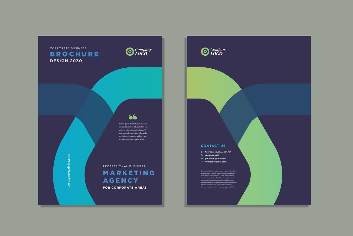 Business Brochure Cover Design or Annual Report and Company Profile Cover or Booklet and Catalog Cover vector