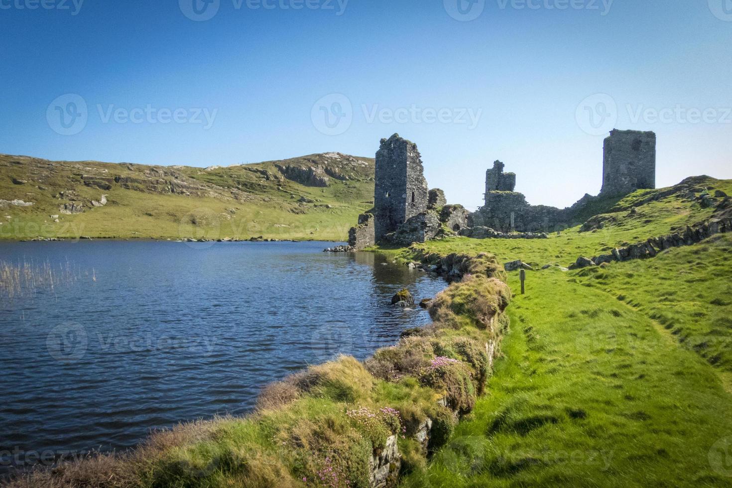 Relaxing at the vintage Three Castle Head on Mizen Peninsula in Ireland photo