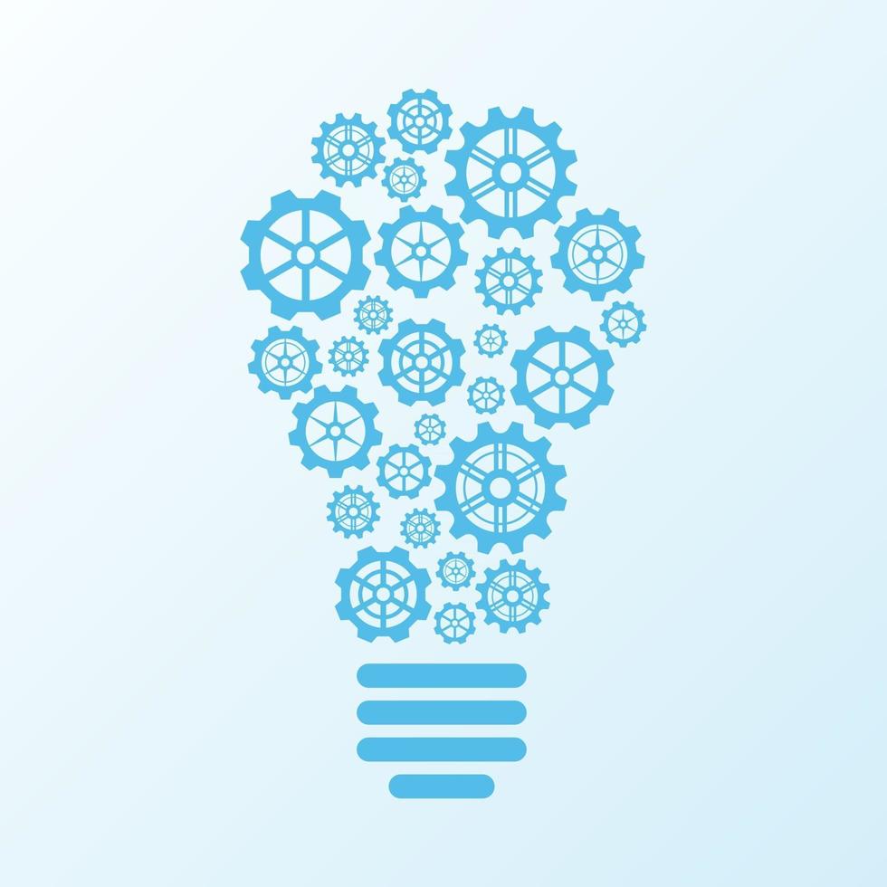 Light bulb of gears, Idea concept, vector illustration