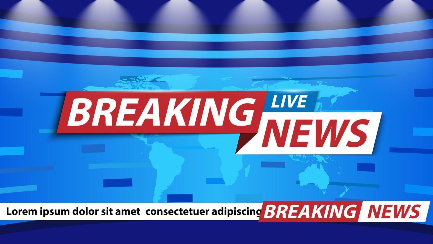 Breaking news background, TV channel news screensaver, vector illustration