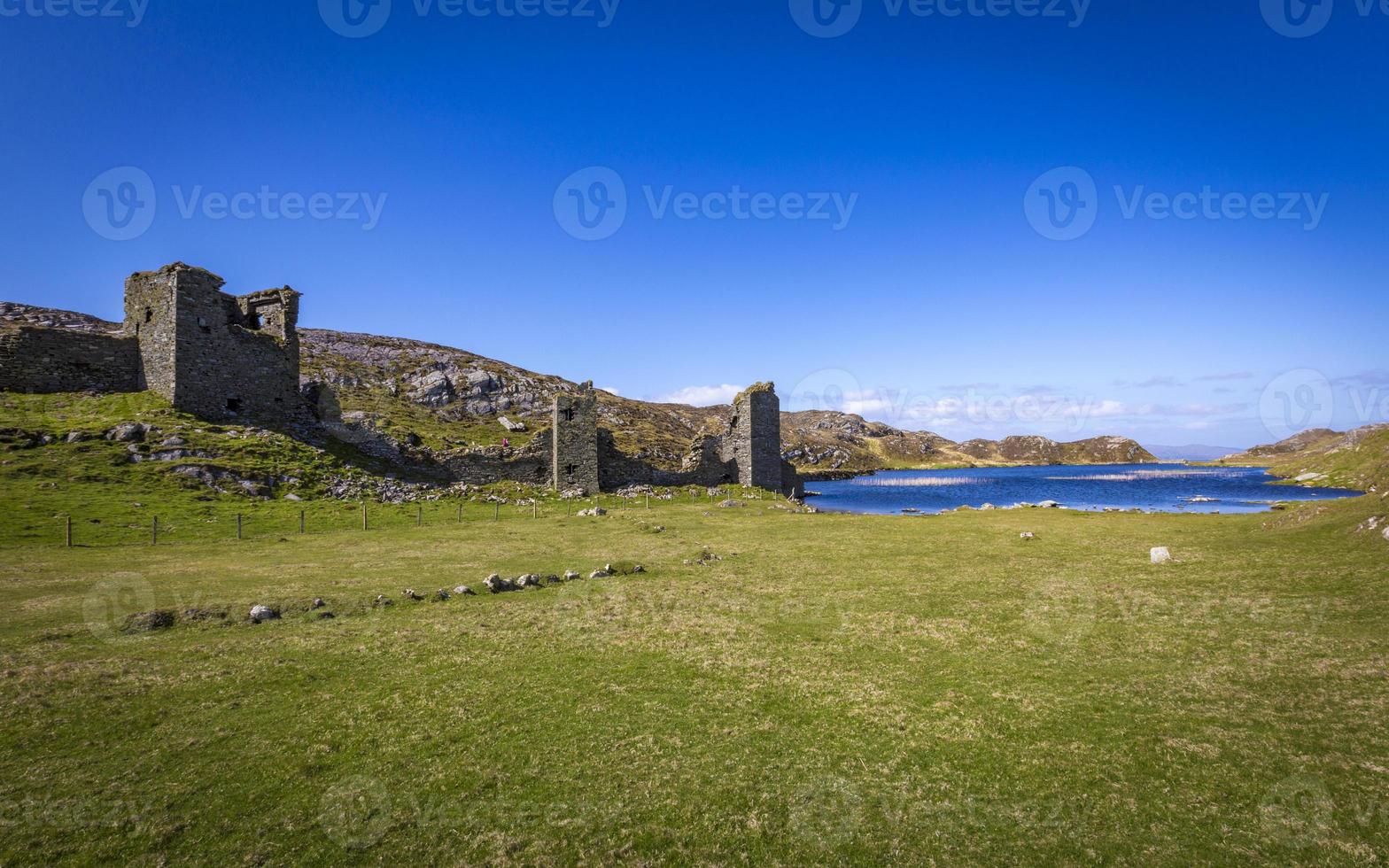 Relaxing at the vintage Three Castle Head on Mizen Peninsula in Ireland photo