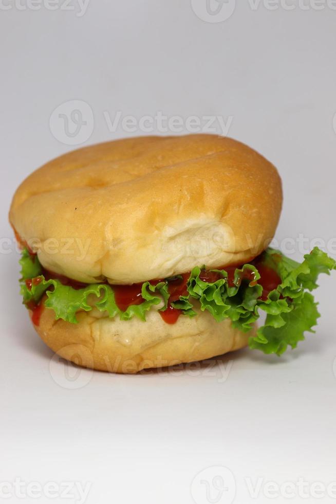 bread with sauce and lettuce photo