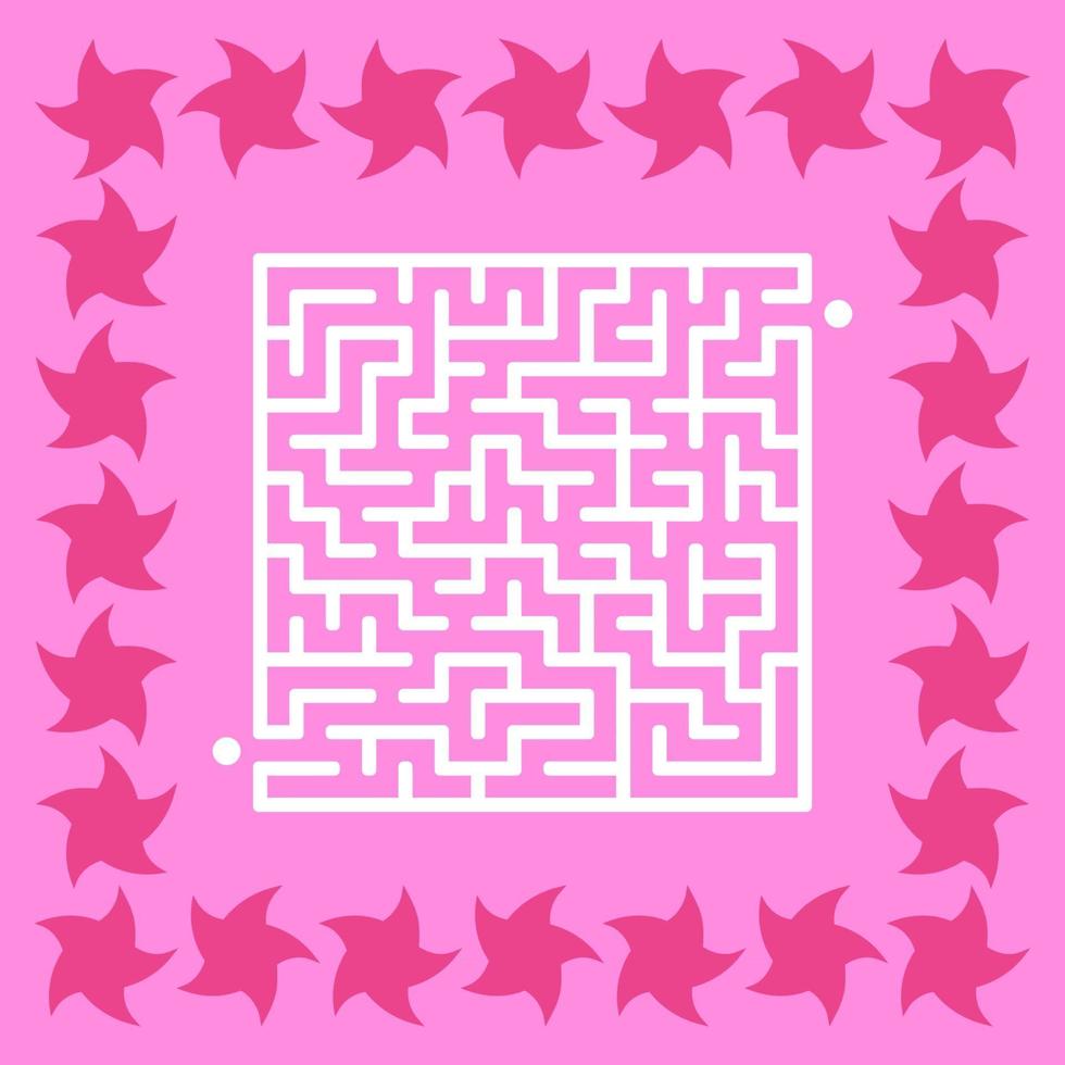 Abstract square maze. Game for kids. Puzzle for children. Cute star. Labyrinth conundrum. Vector illustration.