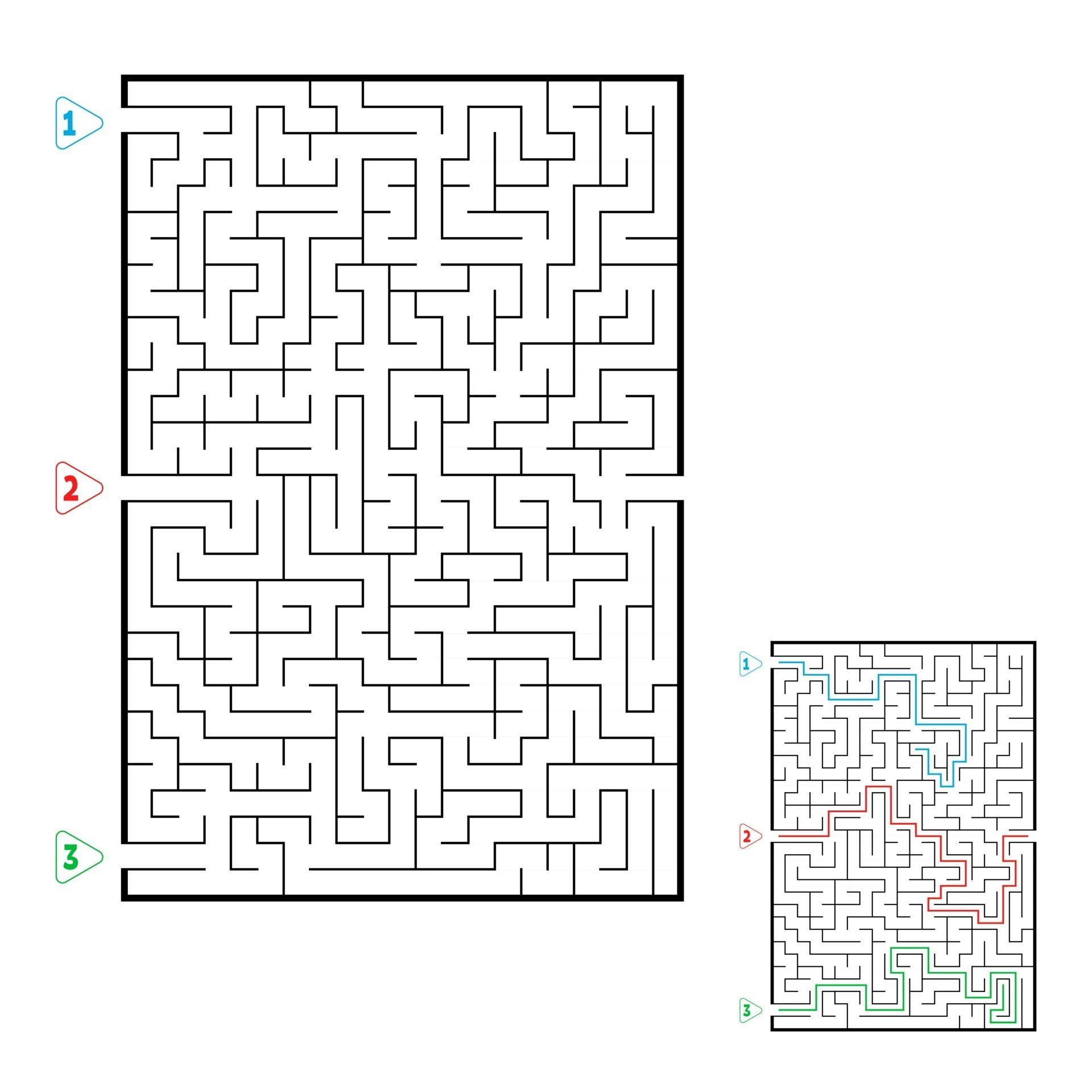 Abstract rectangular large maze. Game for kids. Puzzle for children
