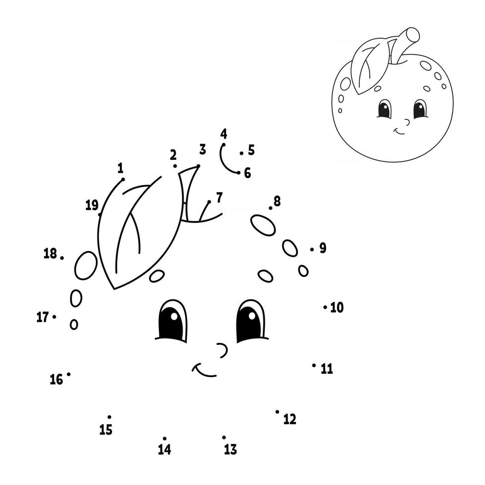 Dot to dot. Draw a line. Handwriting practice. Learning numbers for kids. Education developing worksheet. Activity coloring page. Game for toddler. Isolated vector illustration. Cartoon style.