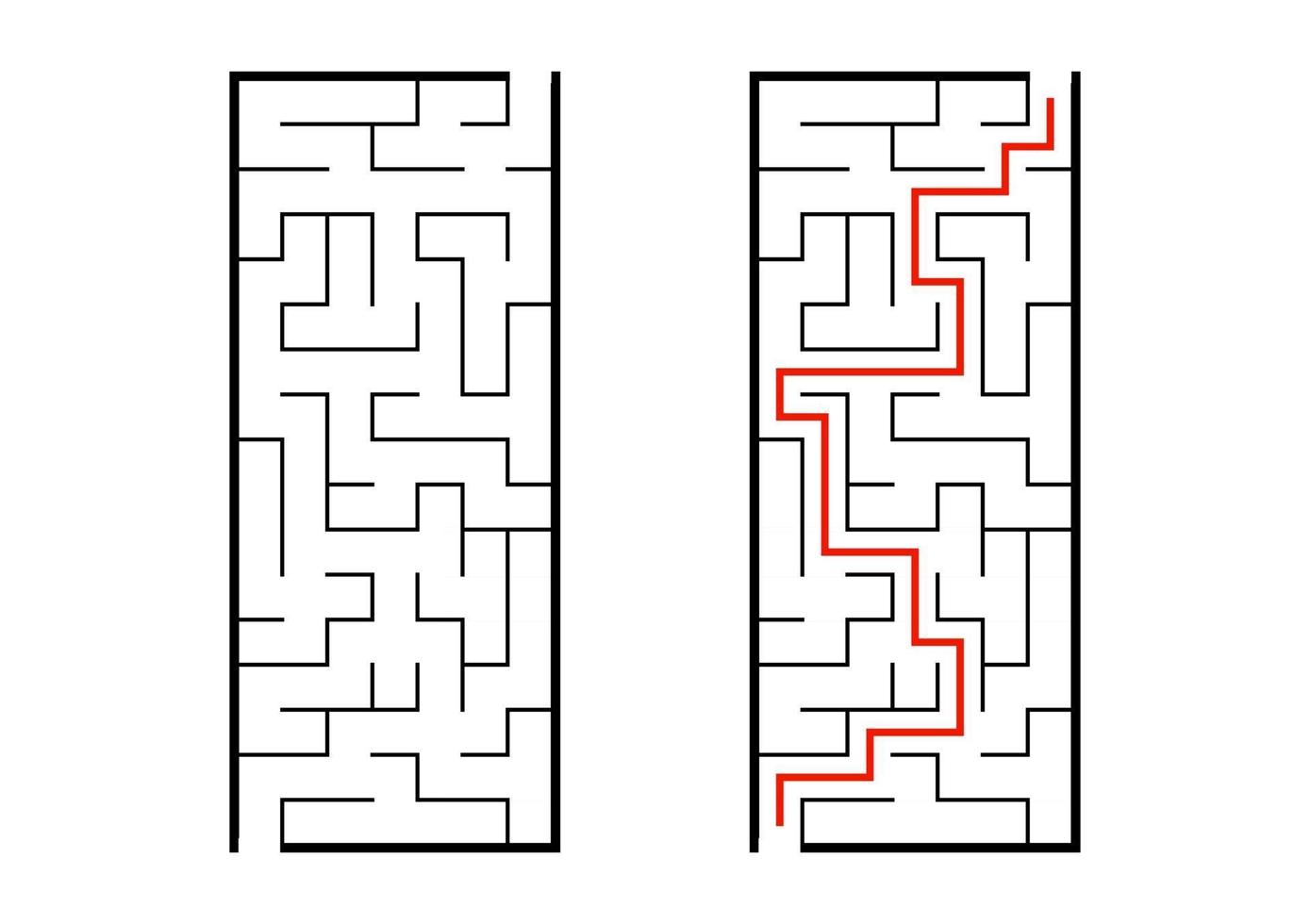 Abstact labyrinth. Educational game for kids. Puzzle for children. Maze conundrum. Find the right path. Vector illustration.