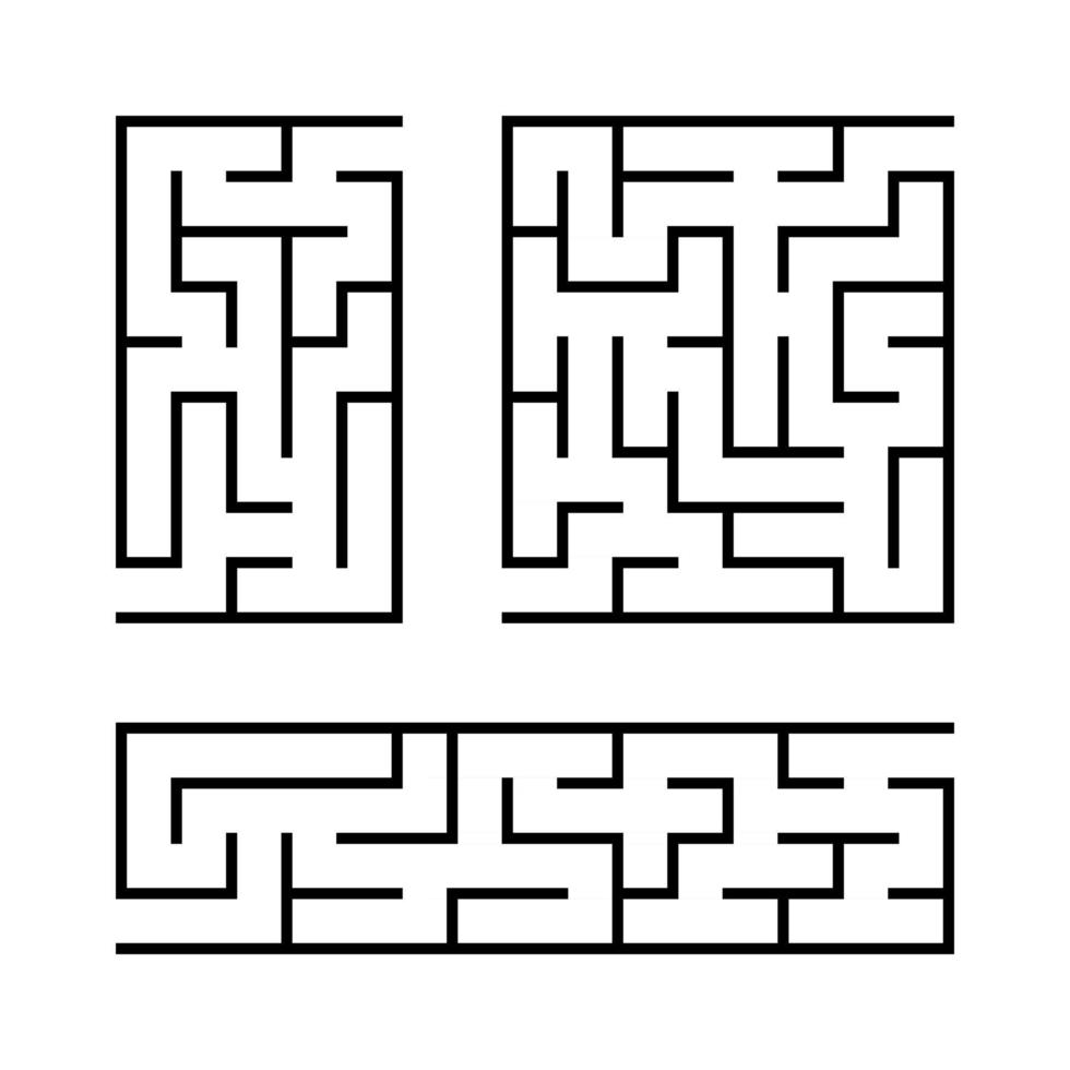 A set of mazes. Game for kids. Puzzle for children. Labyrinth conundrum. Vector illustration.
