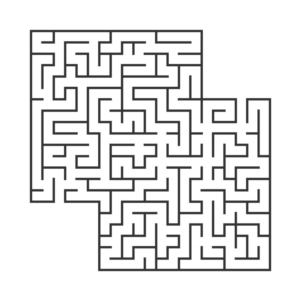 Abstract square maze. Game for kids. Puzzle for children.Labyrinth conundrum. Flat vector illustration isolated on white background. With place for your image.