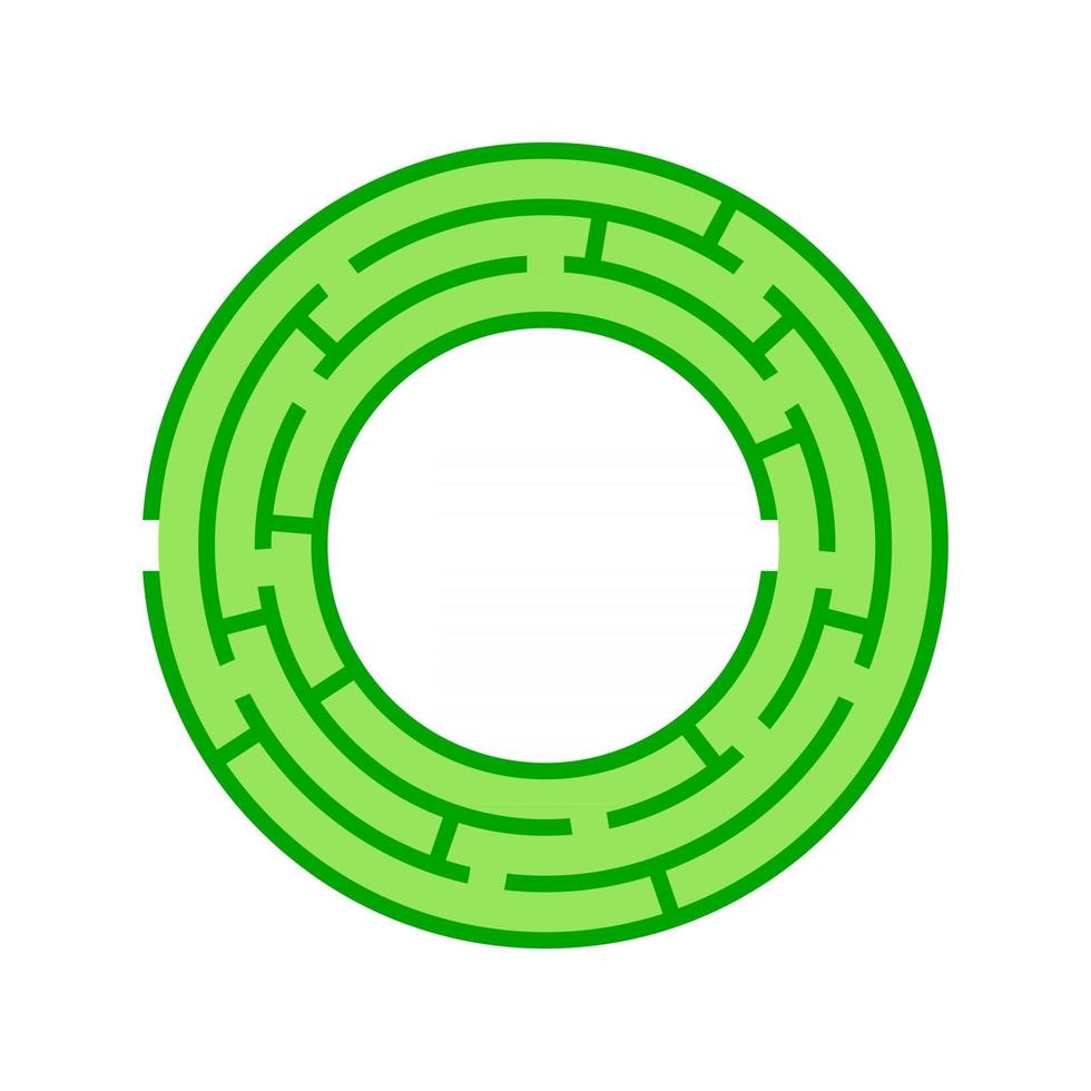Abstract round maze. Game for kids. Puzzle for children. One entrance, one exit. Labyrinth conundrum. Flat vector illustration isolated on white background.