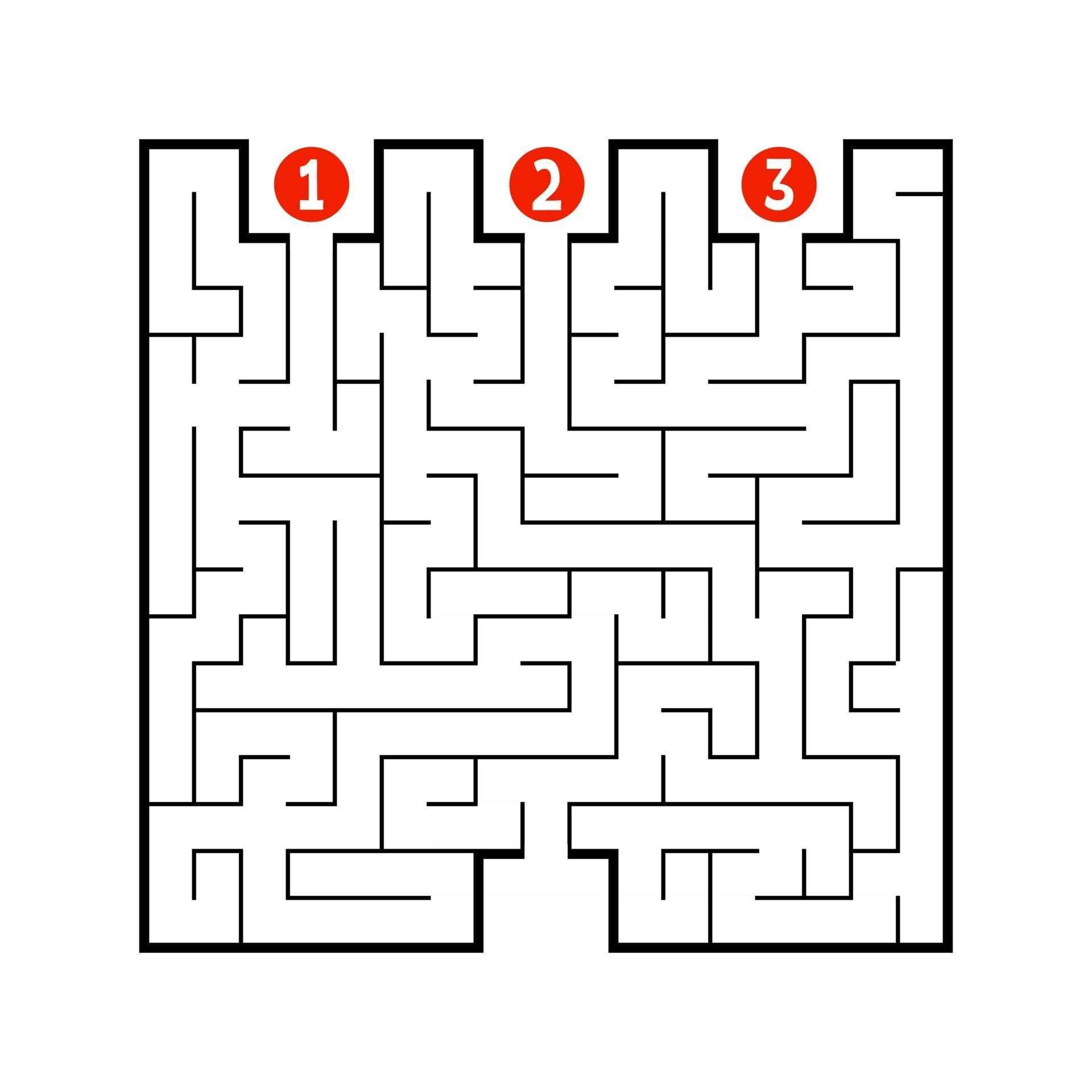 Abstract square maze. Game for kids. Puzzle for children. Find the