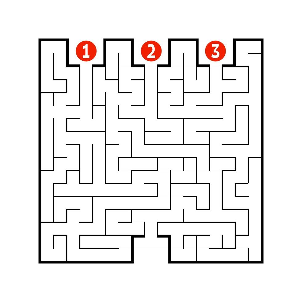 Abstract square maze. Game for kids. Puzzle for children. Find the right path. Labyrinth conundrum. Flat vector illustration isolated on white background.