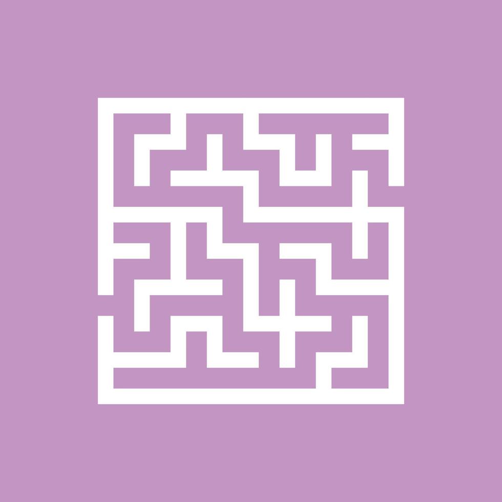 Abstract square maze. Game for kids. Puzzle for children. One entrance, one exit. Labyrinth conundrum. Flat vector illustration isolated on color background.