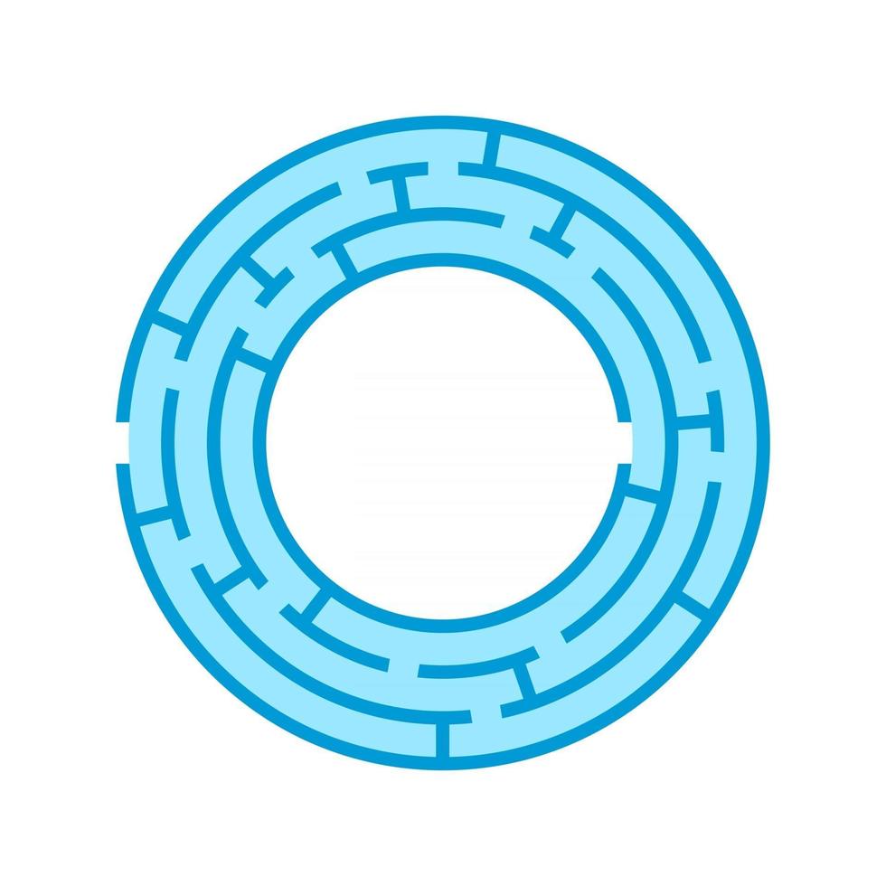 Abstract round maze. Game for kids. Puzzle for children. One entrance, one exit. Labyrinth conundrum. Flat vector illustration isolated on white background.