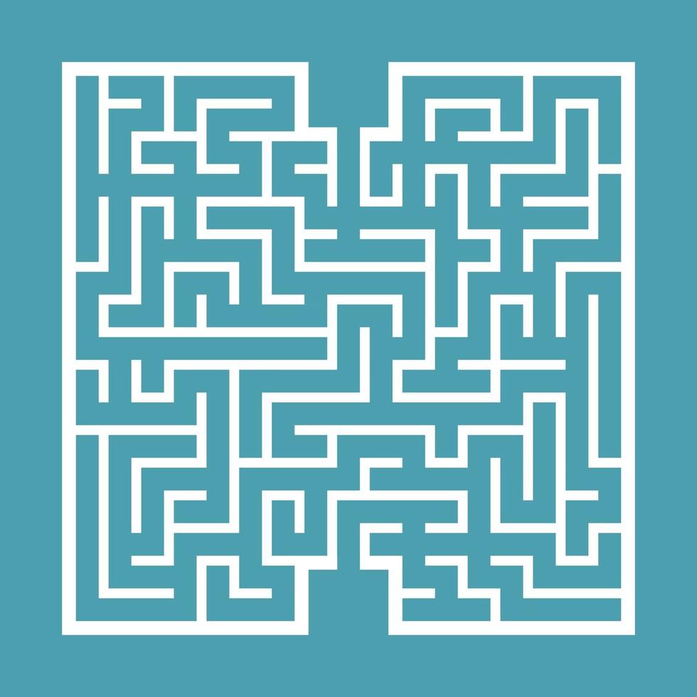 Abstract square maze. Game for kids. Puzzle for children. Find the right path. Labyrinth conundrum. Flat vector illustration isolated on color background.