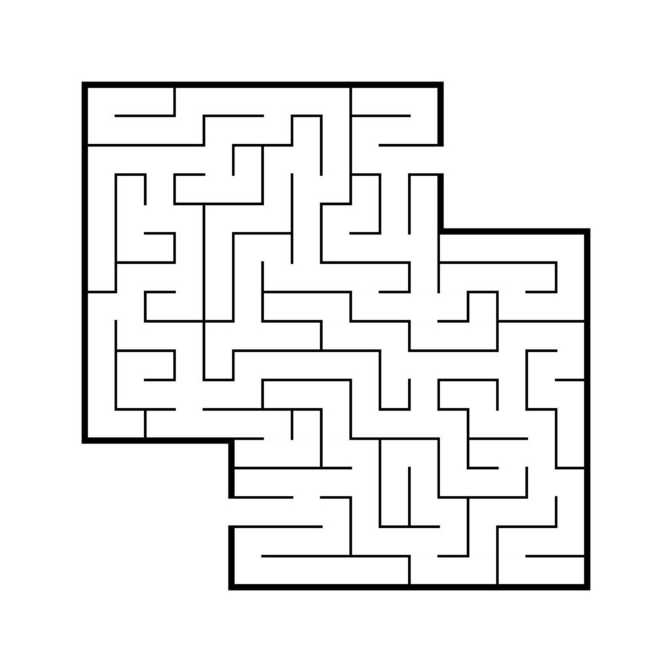 Color square maze. Game for kids. Puzzle for children. Labyrinth conundrum. Flat vector illustration isolated on white background. With place for your image.