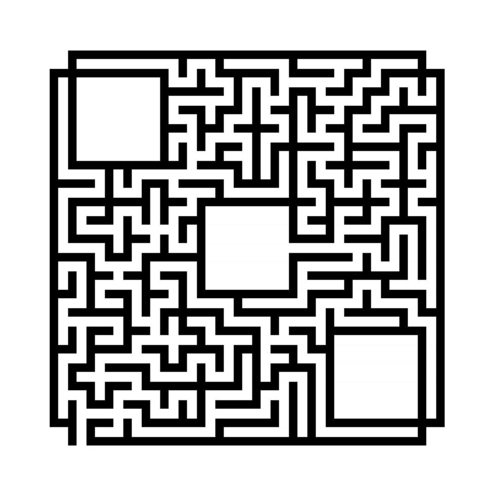 Abstract square maze. Game for kids. Puzzle for children.Labyrinth conundrum. Flat vector illustration isolated on white background. With place for your image.
