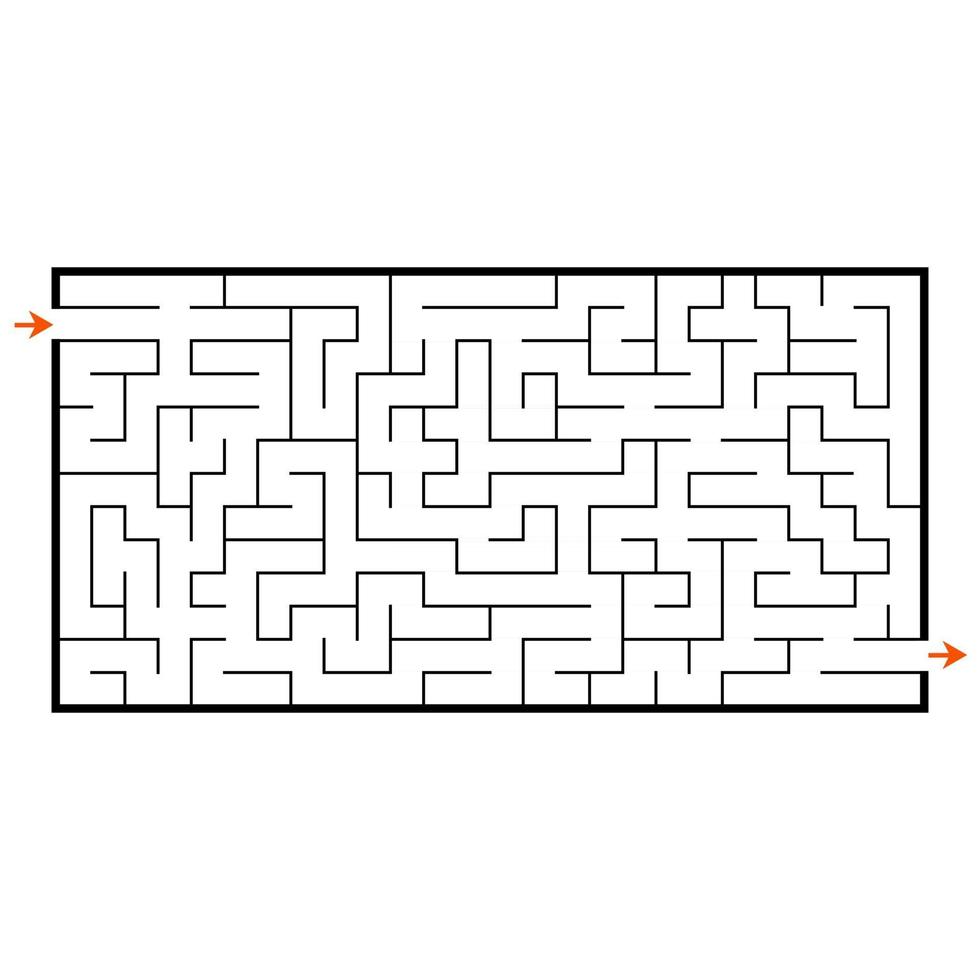 Abstract rectangular maze. Game for kids. Puzzle for children. Labyrinth conundrum. Flat vector illustration isolated on white background.