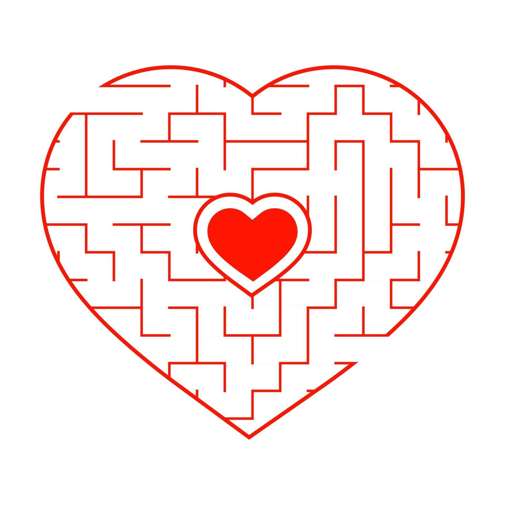 Лабиринт сердец. Лабиринт в виде сердца. Лабиринт с сердцем внутри. Лабиринт сердечко. Лабиринт сердец.
