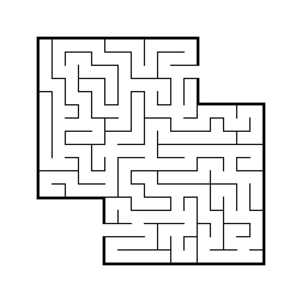 Abstract square maze. Game for kids. Puzzle for children. Labyrinth conundrum. Flat vector illustration isolated on white background. With place for your image.
