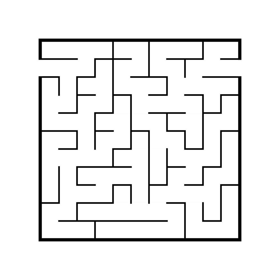 Abstract square maze. Game for kids. Puzzle for children. One entrance, one exit. Labyrinth conundrum. Flat vector illustration isolated on white background.