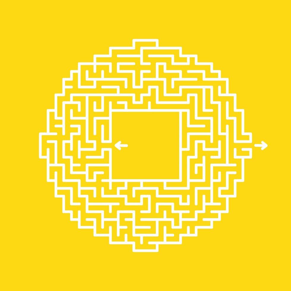 Abstract round maze. Game for kids and adults. Puzzle for children. Labyrinth conundrum. Flat vector illustration isolated on color background.